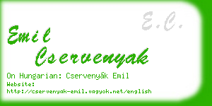 emil cservenyak business card